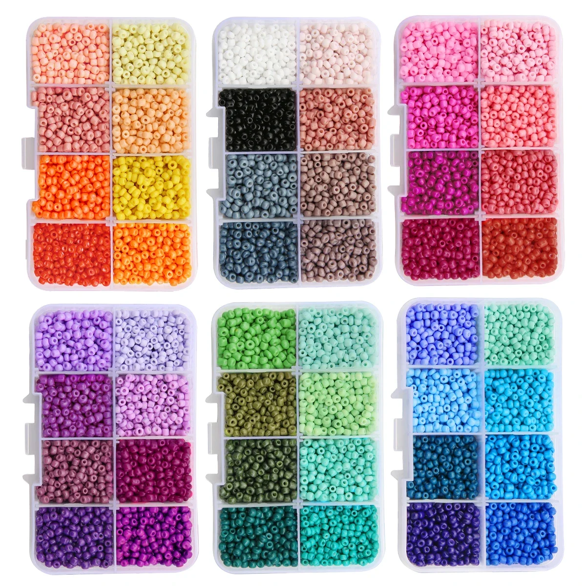 About 20400pcs 3mm Glass Rice Beads, Suitable for Making Jewelry Bracelets and Necklaces DIY