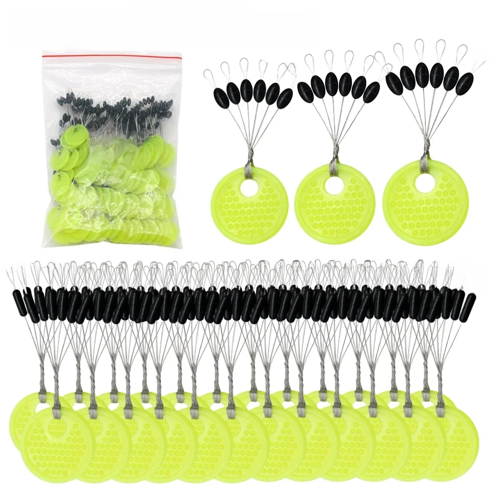 60/120PCS 10/20 Group Set Rubber Silicon Space Bean Sea Carp Fly Fishing Black Rubber Oval Stopper