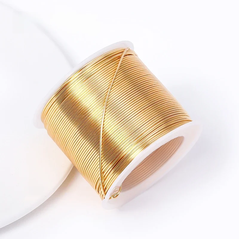 5 Meters 18K Gold Plated Copper Wire DIY Jewelry Making Brass Metal Wire For Handmade Wire Jewelry