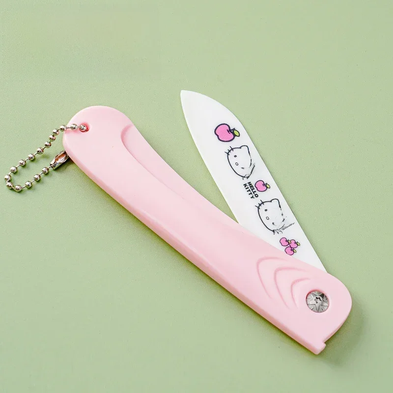 Hello Kitty Kuromi Ceramics Folding Fruit Knife Kawaii Sanrio Anime Cartoon Series Exquisite Travel
