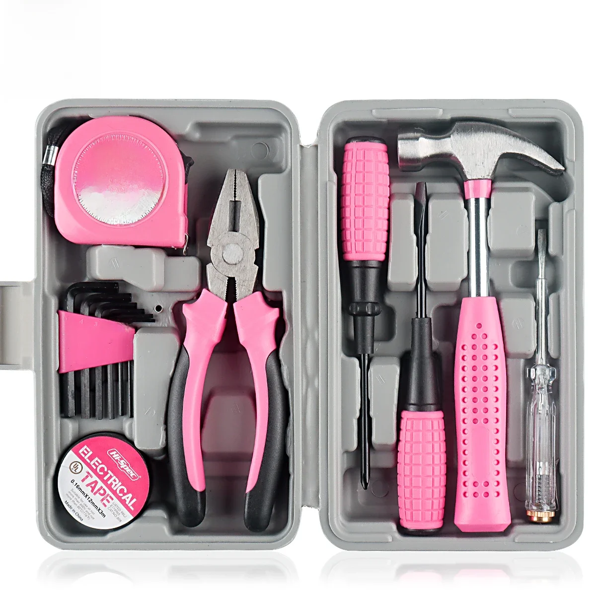 13/24Piece Tool Set General House hold Hand Tool Kit with Plastic Toolbox Storage Case Used to Car