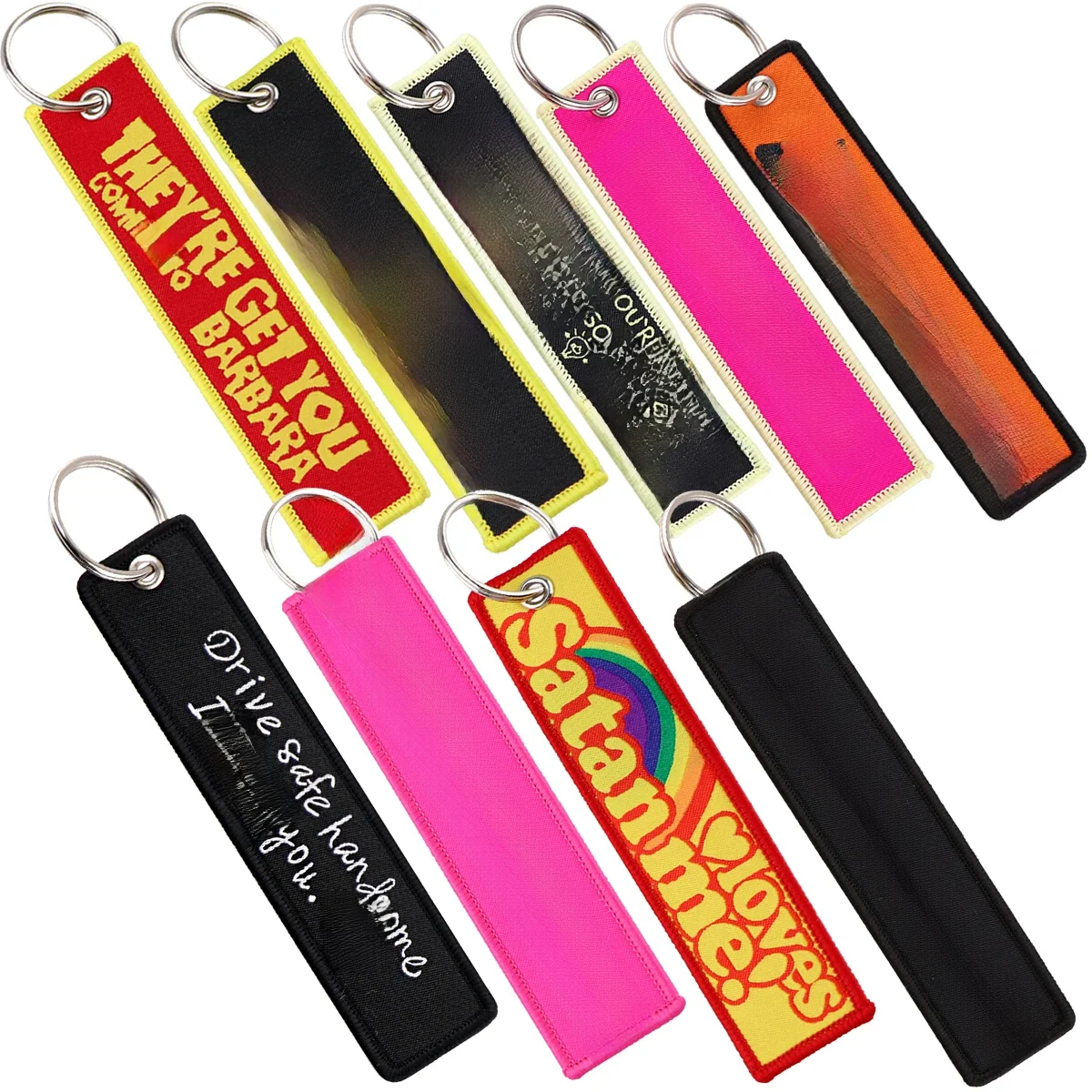 New Fashion Embroidery Jet Tag Key Pendant Key Tag Motorcycle Keychain for Driver Key Fobs Key Ring