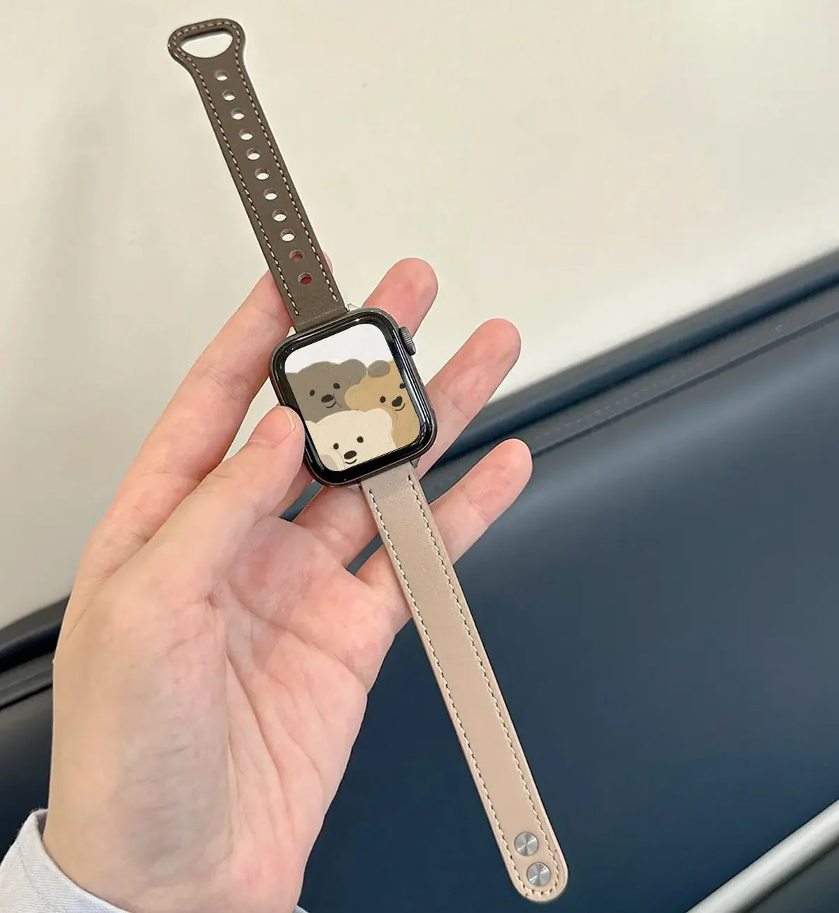 Thin PU Leather Bracelet For Apple Watch Band 10 42/46mm 41/45mm Slim Strap For iWatch Loop S9/8/7