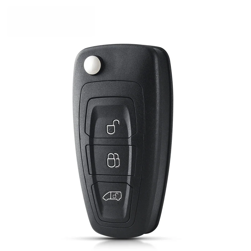 KEYYOU 2PCS Flip Car Key Shell Case for Ford Transit Custom MK8 Cargo Tourneo Custom 2012+