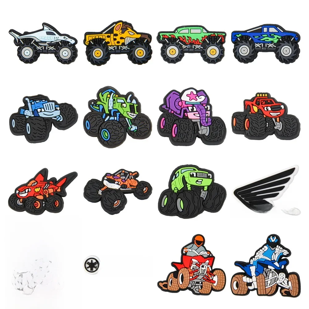 Cool Motorcycle Shoe Charm For Dad Men Women Pvc Accessories Racing Motor Shoe Pins Graden Shoe