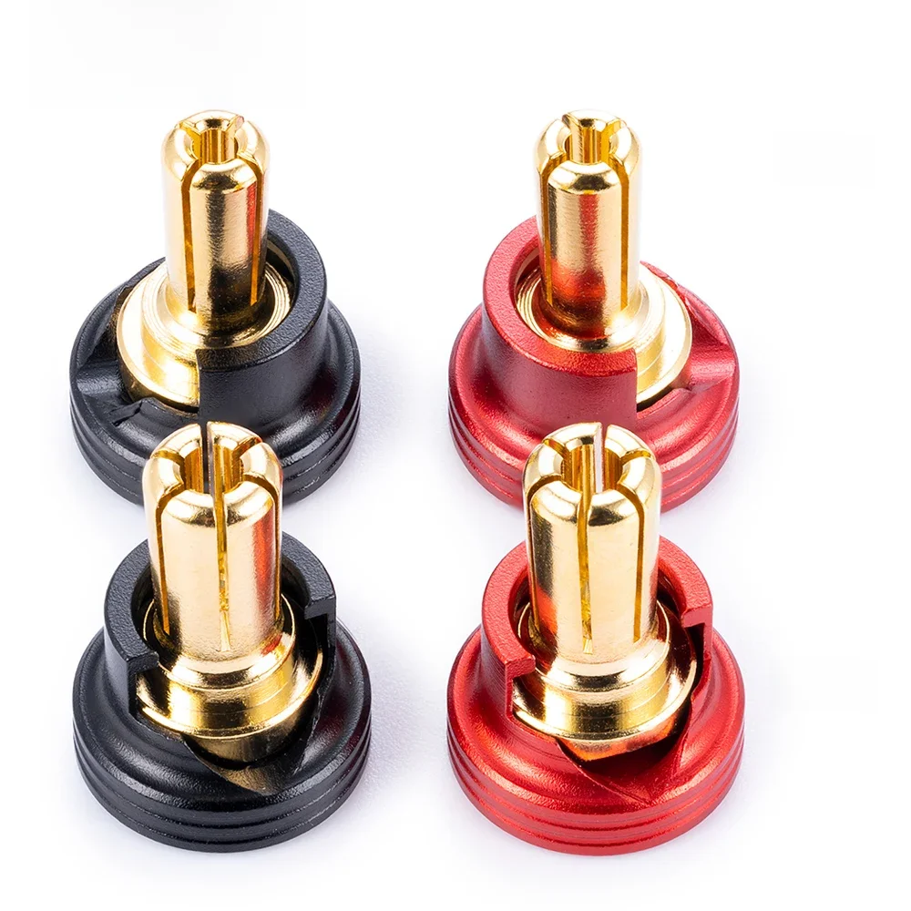 AXSPEED 4.0mm/5.0mm Brass Bullet Banana Plug RC Car Lip Battery Connector with Metal Heat Sink for