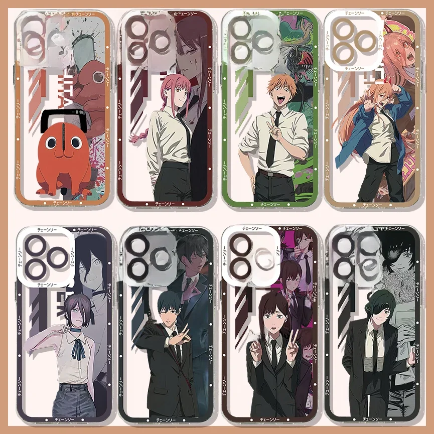 Chainsaws Mans Anime Makimas Phone Case For iPhone 15 14 13 12 Mini 11 Pro Max X XR 7 8 Plus Soft