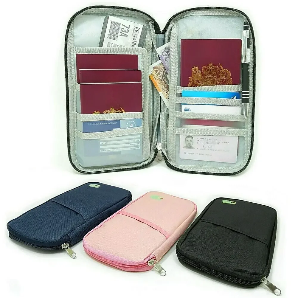 Travel Accessories Zipped Case Purse Wallet Bag Travel Organiser Credit Card Storage Passport
