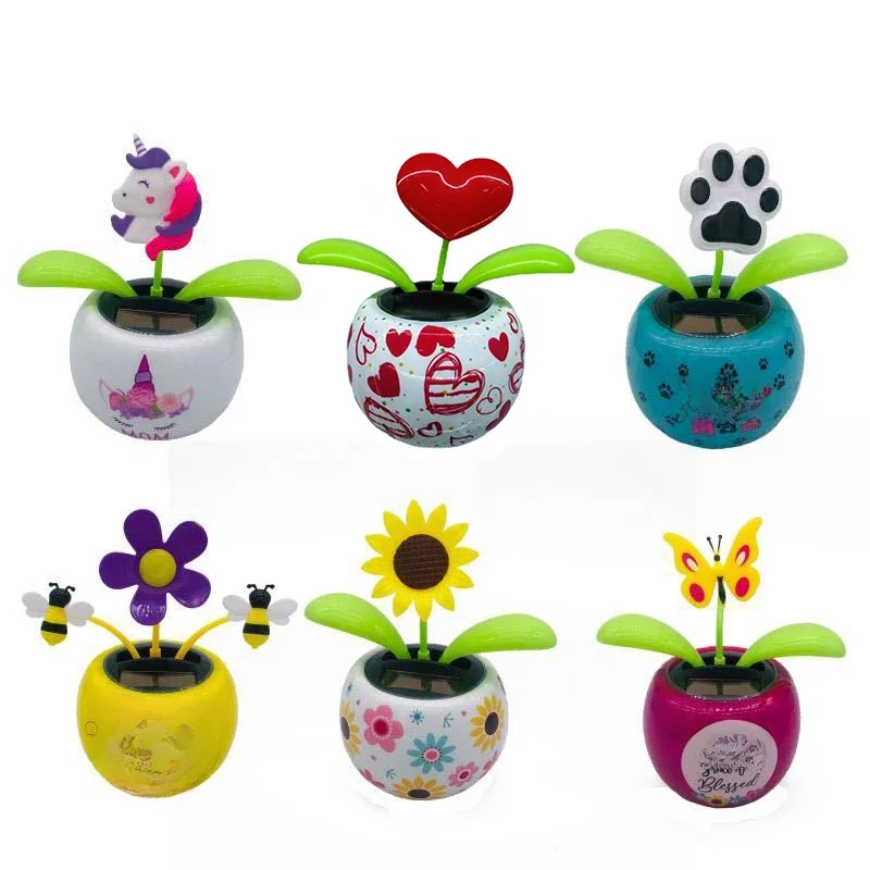 Solar Automatic Swing Solar Flower Car Ornaments