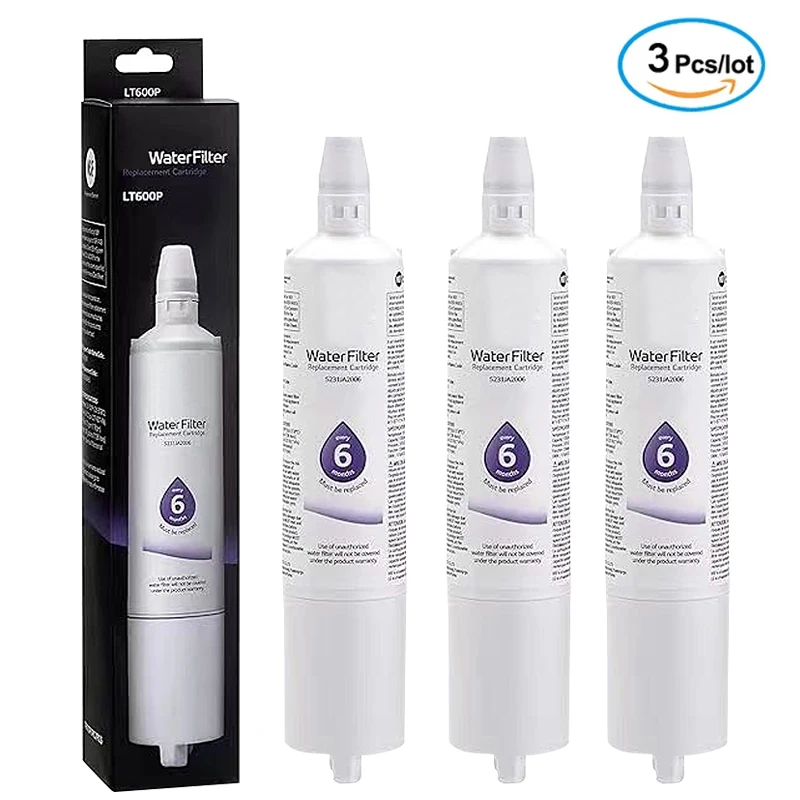 5231JA2006A Replacement for LT600P, 46-9990, 5231JA2006, RFC1000A, 5231JA2006E, Refrigerator Water Filter, 3 Filters