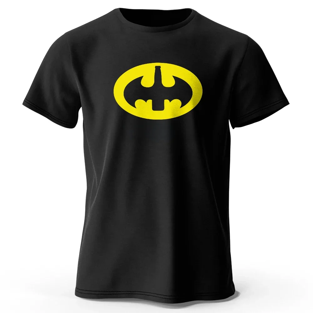 Men's Beer Man Printed T-Shirt 100% Cotton Oversized Classic Funny Graphic Tees for Men Women Summer