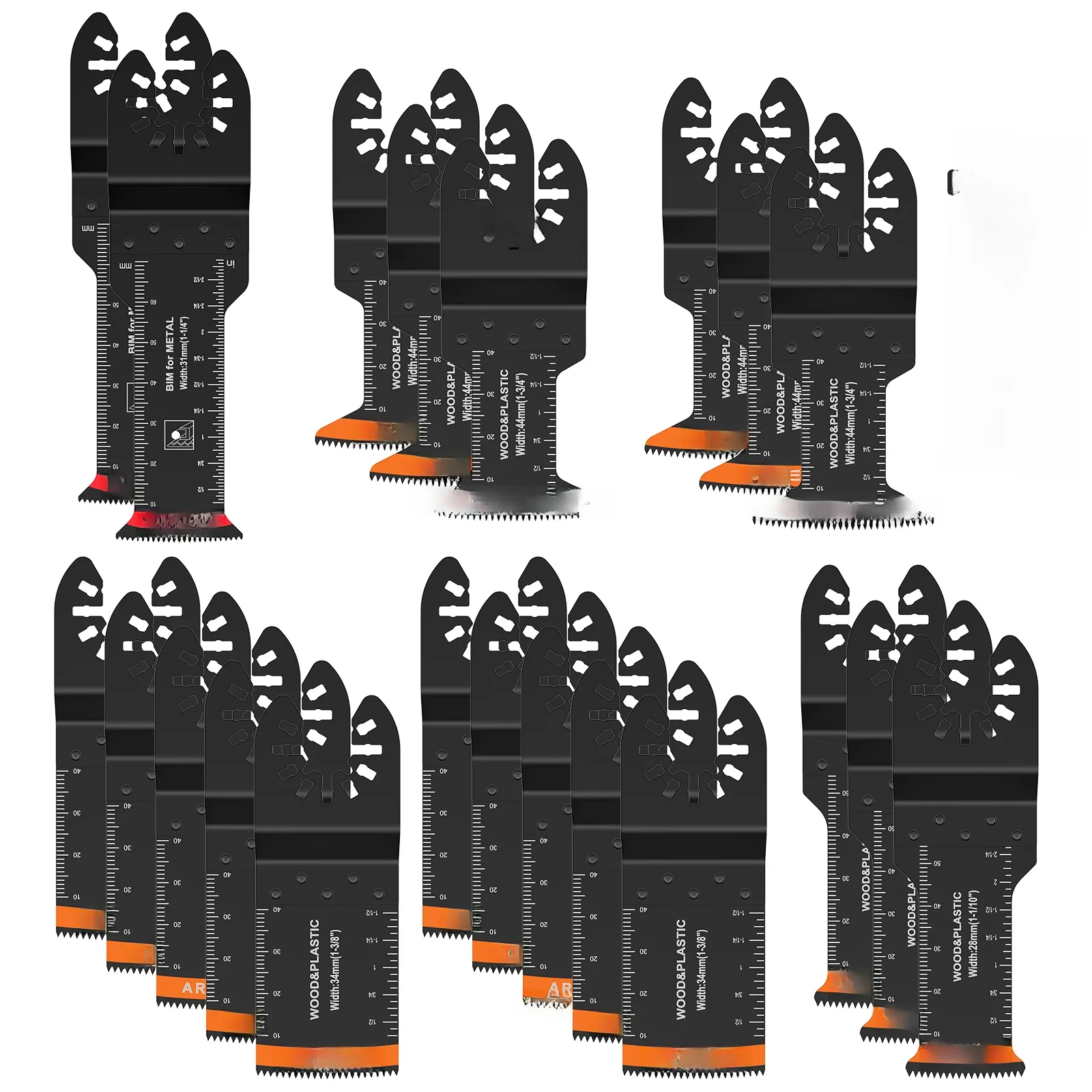 21/10Pcs Oscillating Saw Blades Bi-Metal Arc Edge Multitool Blades Cutter Wear Resistant Oscillating