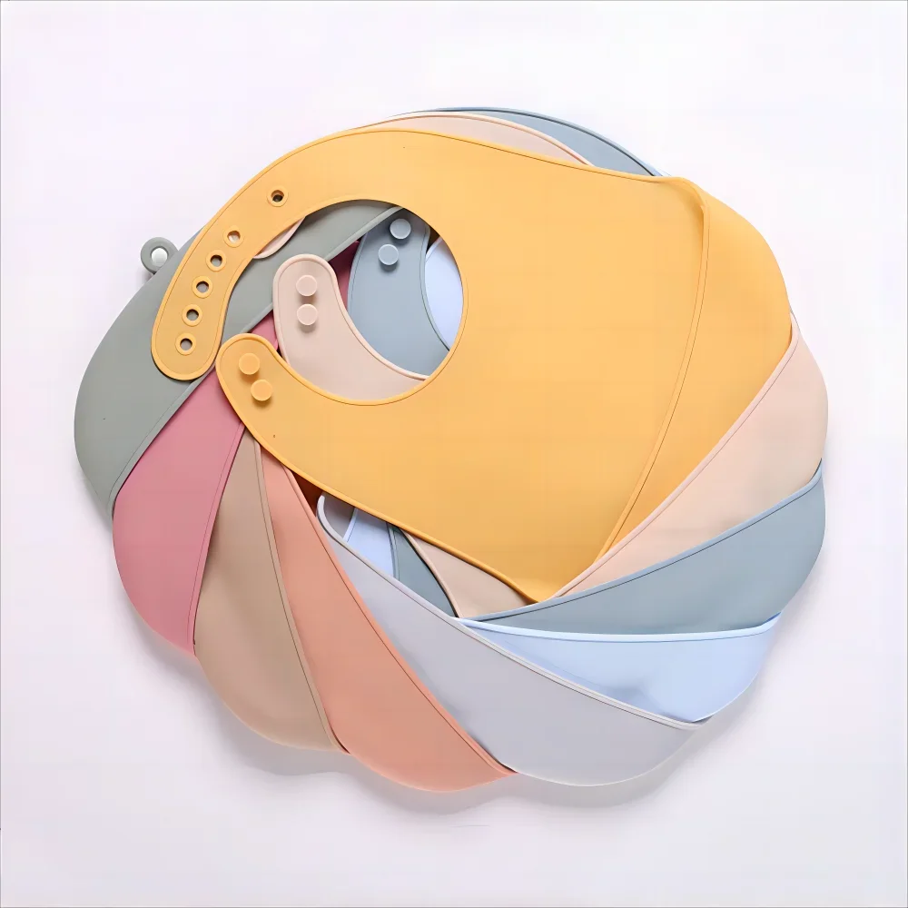 Food Grade Silicone Baby Eating Bibs Easy to Clean Baby Bibs Drool Towels Waterproof Children
