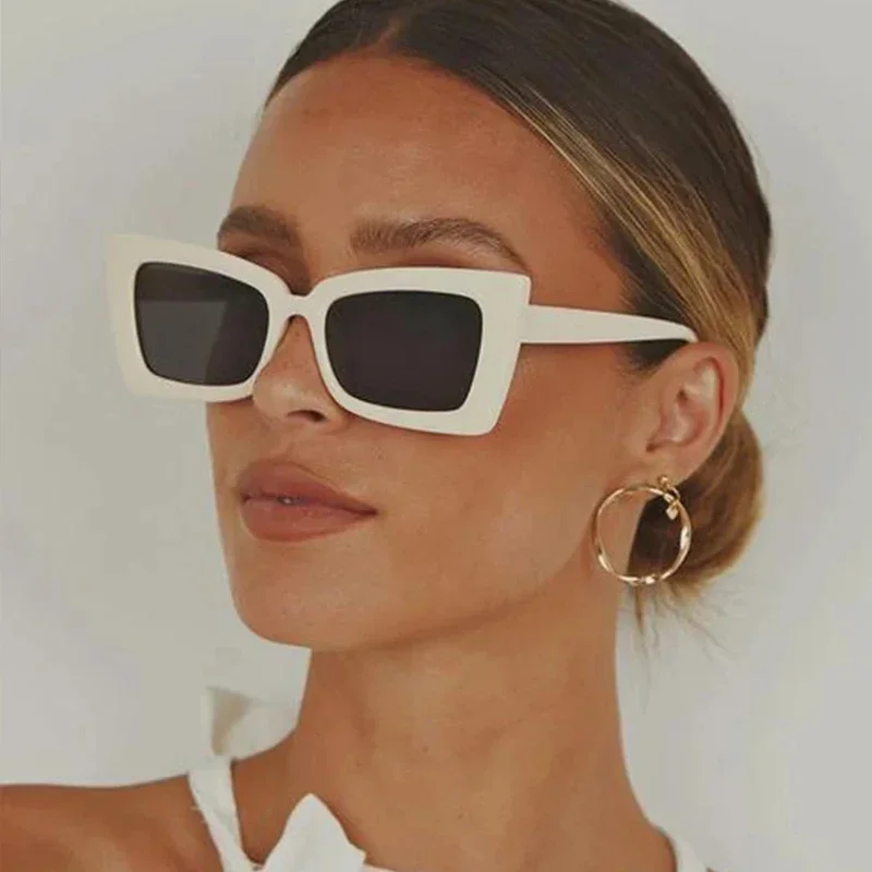 Classic Retro Square Sunglasses Women Luxury Brand Vintage Lens Big Gradient Rectangle Sun Glasses