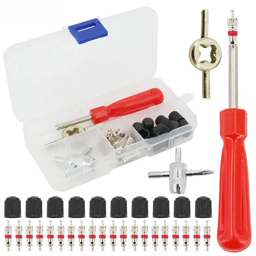Car Bicycle Slotted Handle Tire Valve Stem Core Remover Screwdriver Tire Repair Install Tool Kit