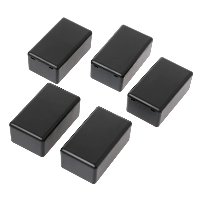 5pcs Waterproof Black DIY Housing Instrument Case ABS Plastic Project Box Storage Case Enclosure Control Box Electronic Supplies