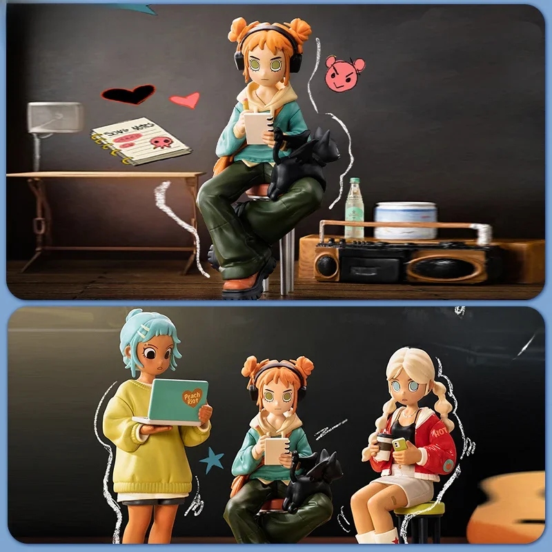 POP MART Peach Riot Rise Up Series Mystery Box 1PC/12PCS POPMART Blind Box Action Figure Cute Toy