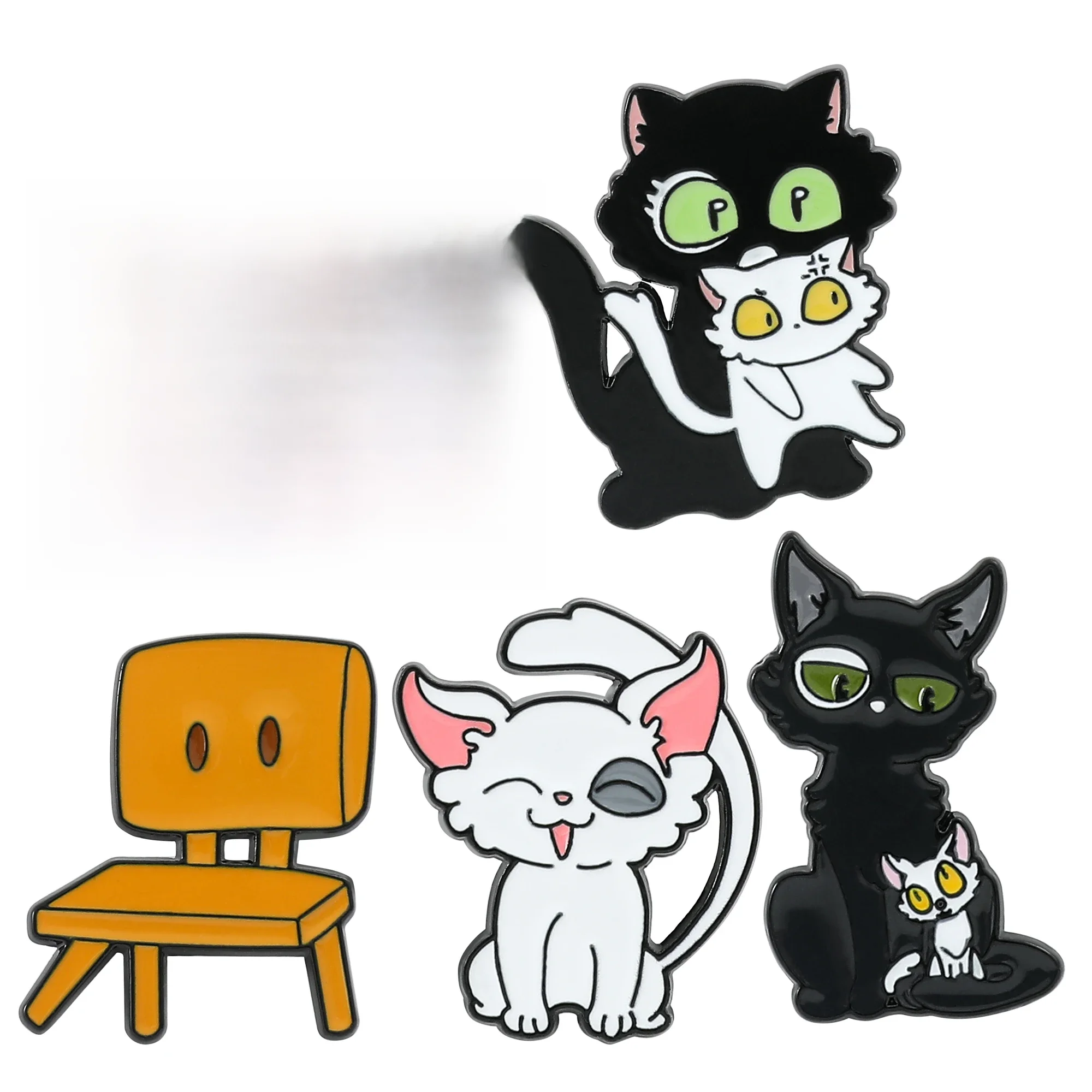 Anime Brooch Suzume No Tojimari Daijin Cat Enamel Pins Kawaii White Cat Animal Badge Brooches For
