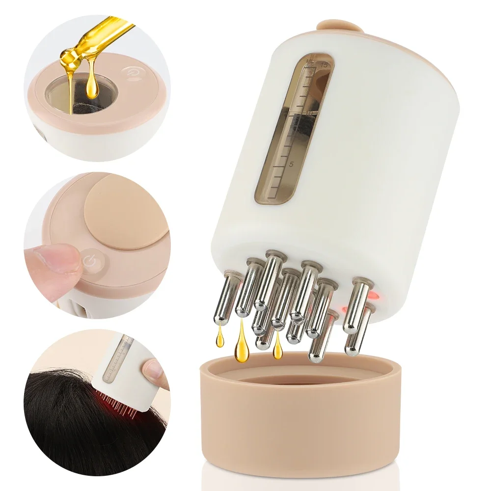 Electric Vibration Hair Growth Massage Comb Red Light Therapy Micro-current Liquid Conductive Comb