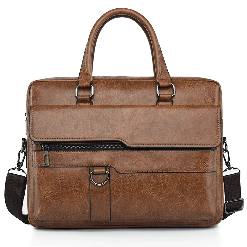Luxury Brand Men Handbag Leather Man Briefcase for Laptop Messenger Men Leather Shoulder Bag