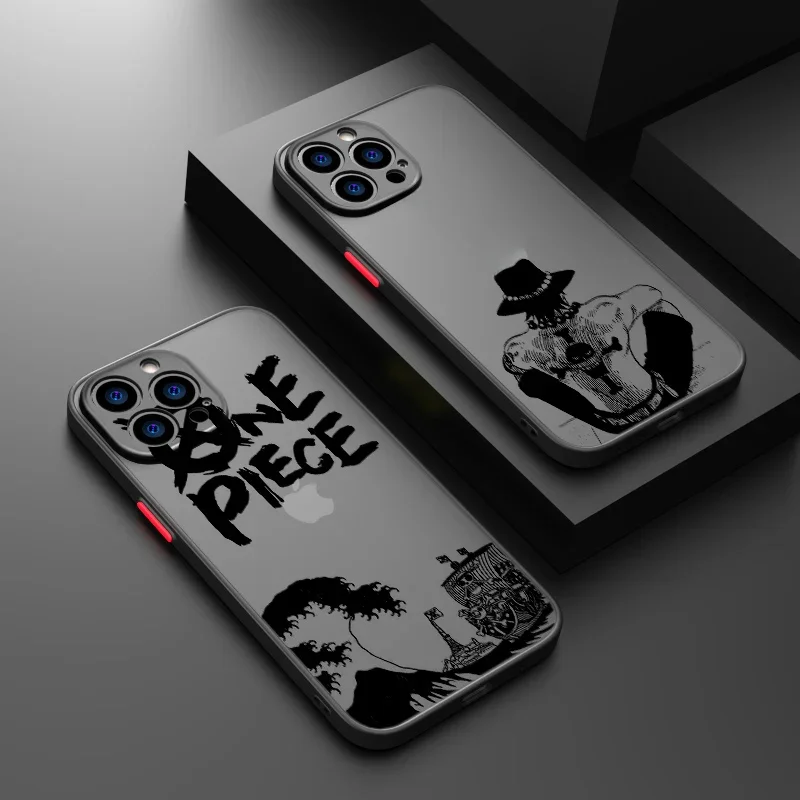 One Pieces Anime For Apple iPhone 15 14 13 12 mini 11 XS XR X 8 7 Pro Max Plus TPU Frosted