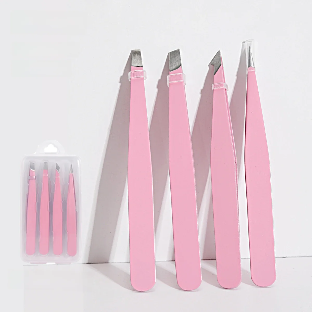 2/4Pcs High-Quality Eyebrow Tweezer Hair Beauty Fine Hairs Puller Stainless Steel Slanted Brow Clips