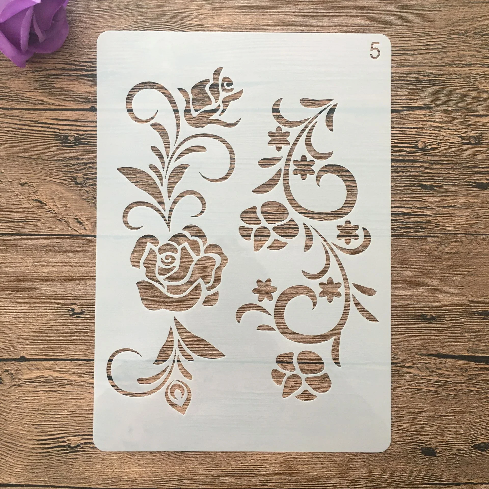 A4 size rose flowers Wall Painting Stencils Stamp Scrapbook Album Decorative Embossing Craft Paper DIY Flower Label stencil