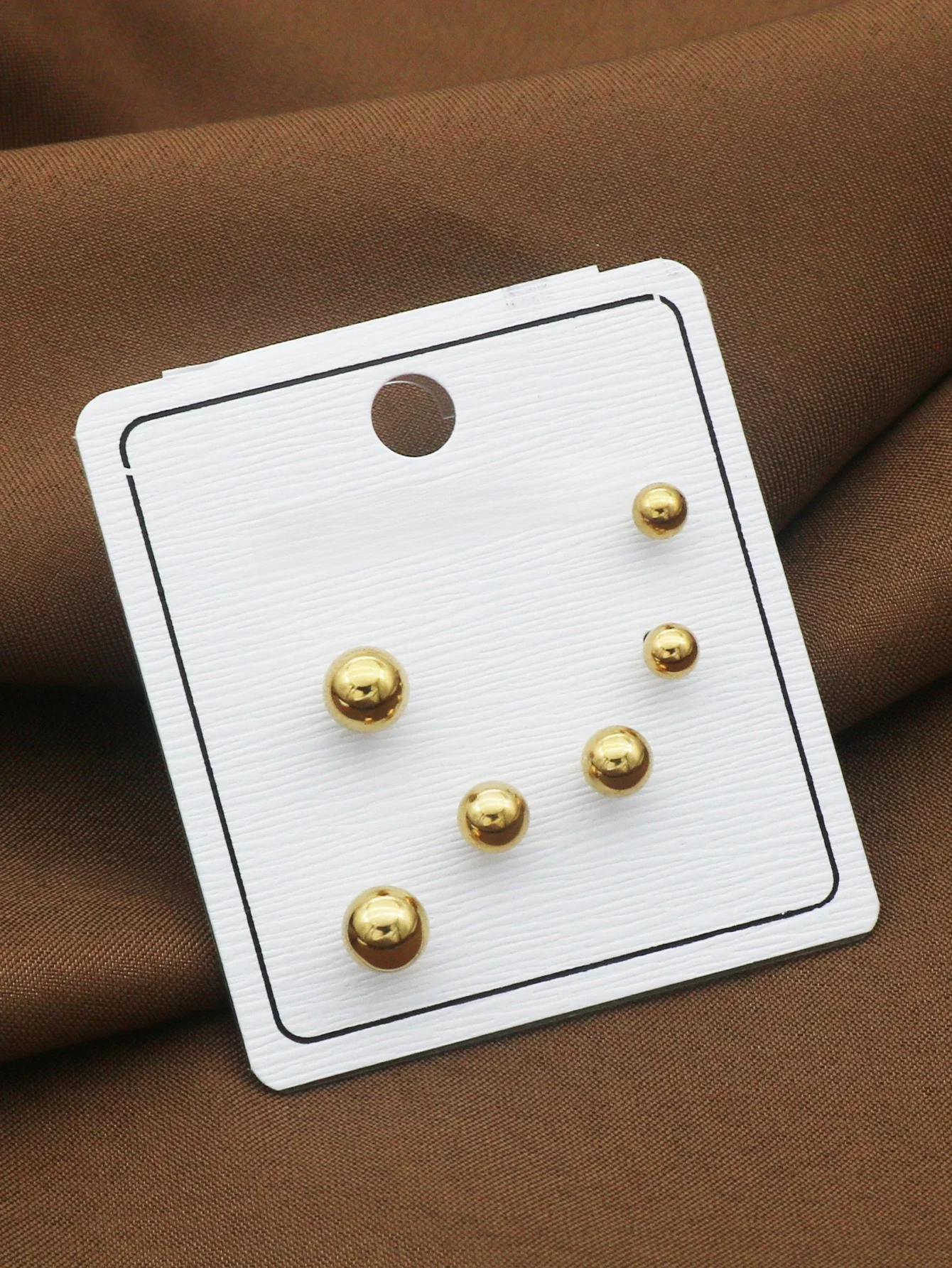3 Paris Classic Stainless Steel Earrings Post Stud Earrings For Women Men Jewelry Gold Color Ball
