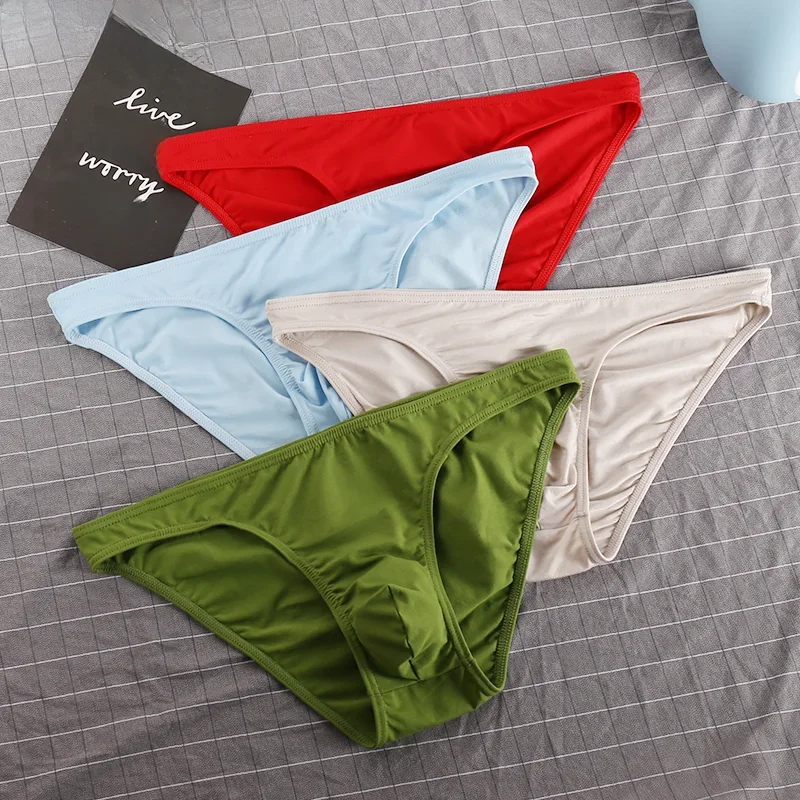3 Pcs Pouchsexy Underwear Cotton Briefs para hombre Mens Bodysuit Male Comfortable Solid Underpants