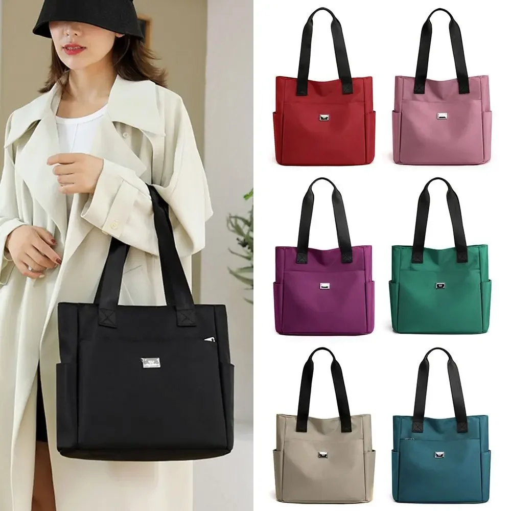 Waterproof Nylon Shoulder Bag Large Capacity Handbag Tote Bags For Work School And Travel