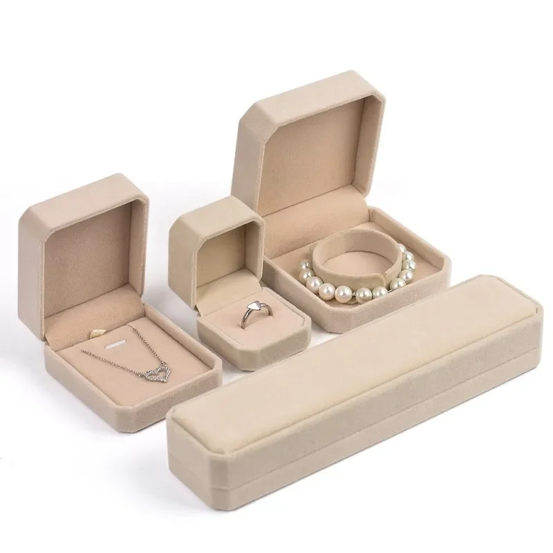 High-end Velvet Jewelry Box Necklace Ring Bracelet Pendant Earrings Storage Wedding Party Gift Box