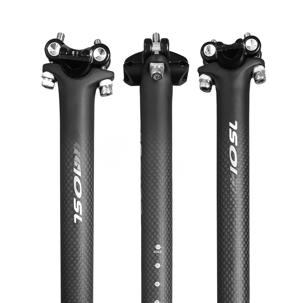 Matte Bicycle Seatpost Carbon 27.2/30.8/31.6*350/400mm Mountain Road Bike Seat Post 3K Carbon Seat