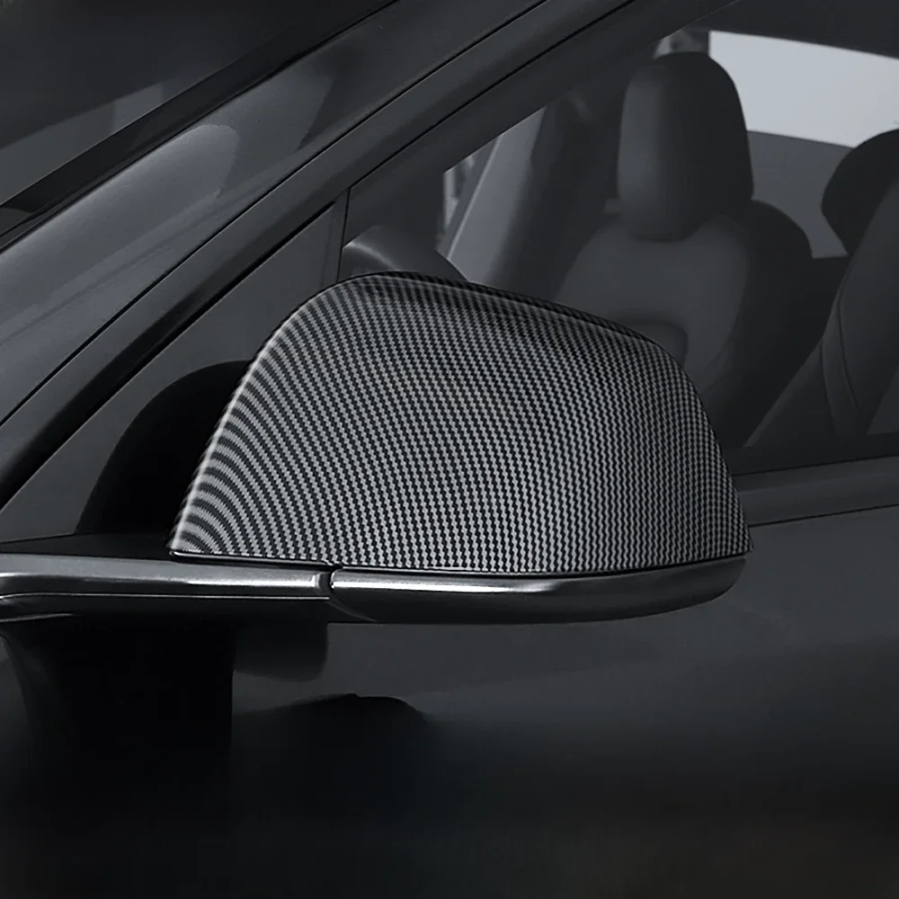 YZ Carbon Fiber Car Paste Side Door Mirror Cover For Tesla Model 3 Model Y Auto Exterior Accessories