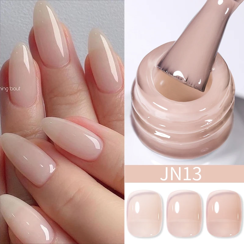 BORN PRETTY Jelly Nude Gel Nail Polish 10ml Light Pink Peach Translucent Color UV Light Cure Gel