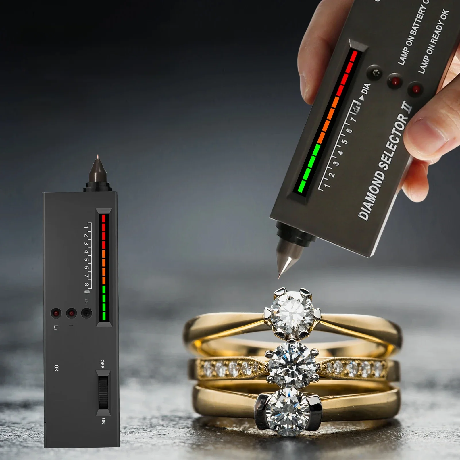 LED Indicator Diamond Tester Pen High Accuracy Diamond Selector Detector Gem stone Jewelry Testing