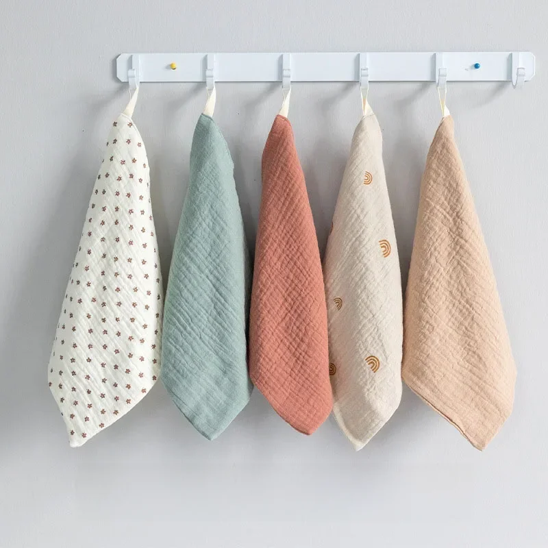 5PC Baby Towel New Born Items Stuff Muslin Squares Infant Newborn Hand Bath Shower Face Towels Soft