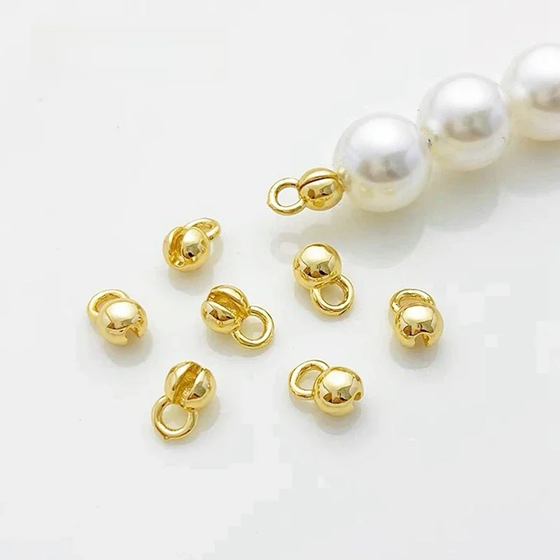10/20 Pcs 18K Gold Plated lamps For Jewelry,Crimp End Bead Findings,Bead Tip Ball Chain