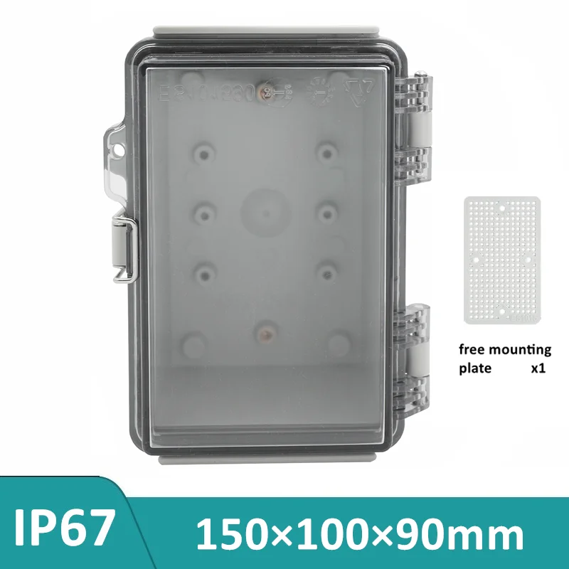 150×100×90mm Insulating ABS Plastic Box For Electronic Circuit Distribution Boards With Transparent Cover Mounting Plate