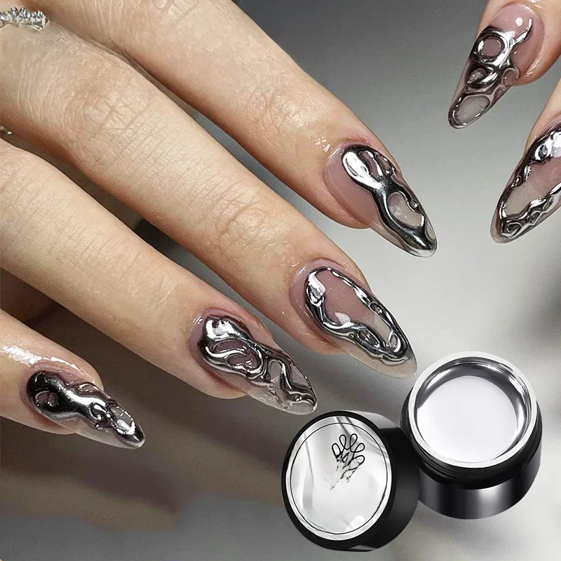 BORN PRETTY 5ml Metallic Painting Gel Polish Strong Silver Effection Nail Art Soak Off Gel Nail