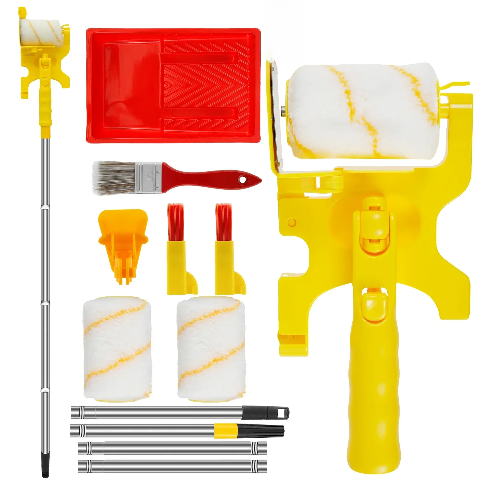 Paint Edger Roller Brush Kit Plastic Wall Paint Roller Trimming Color Separation Painting Brush for