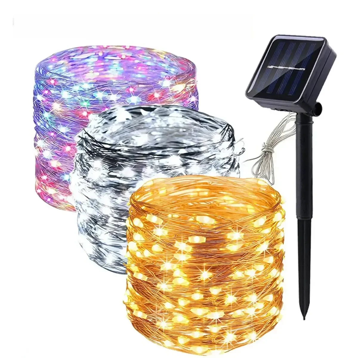 1 Pack Solar Lights Outdoor Waterproof Solar Fairy LED String Light With 8 Modes Twinkle Lights For