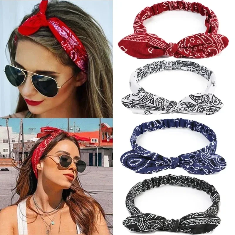 Vintage Cross Knot Elastic Hairbands Turban Bandanas Girls Hair Hands Hair Accessories Boho Women