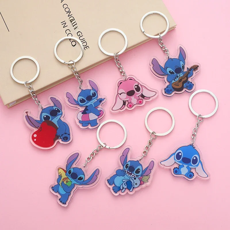 Stitch  Acrylic Keychain Cartoon Character Ornament Key Bag Pendant Clothing Accessories