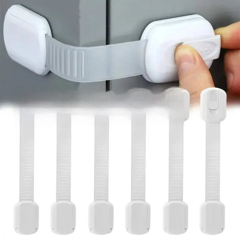 10pc Child Safety Strap Locks Baby Locks for Cabinets and Drawers, Toilet, Fridge & More. Adhesive