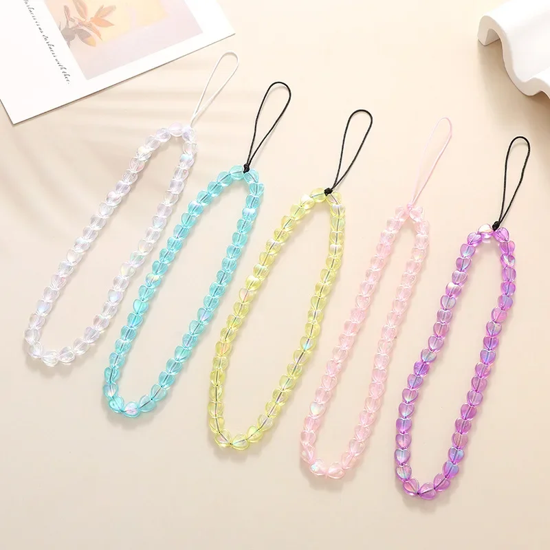 Colorful Love Beaded Phone Chain, Phone Case Hanging Accessories, Short Style Hanging Rope