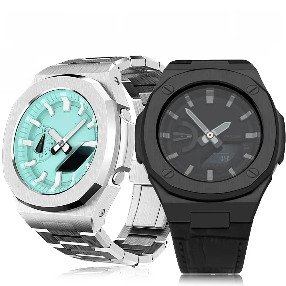 Nautilus Style Casioak GA2100 Gab2100 Refit Mod Kit Set for GA-2110 Modification Kit Stainless Steel