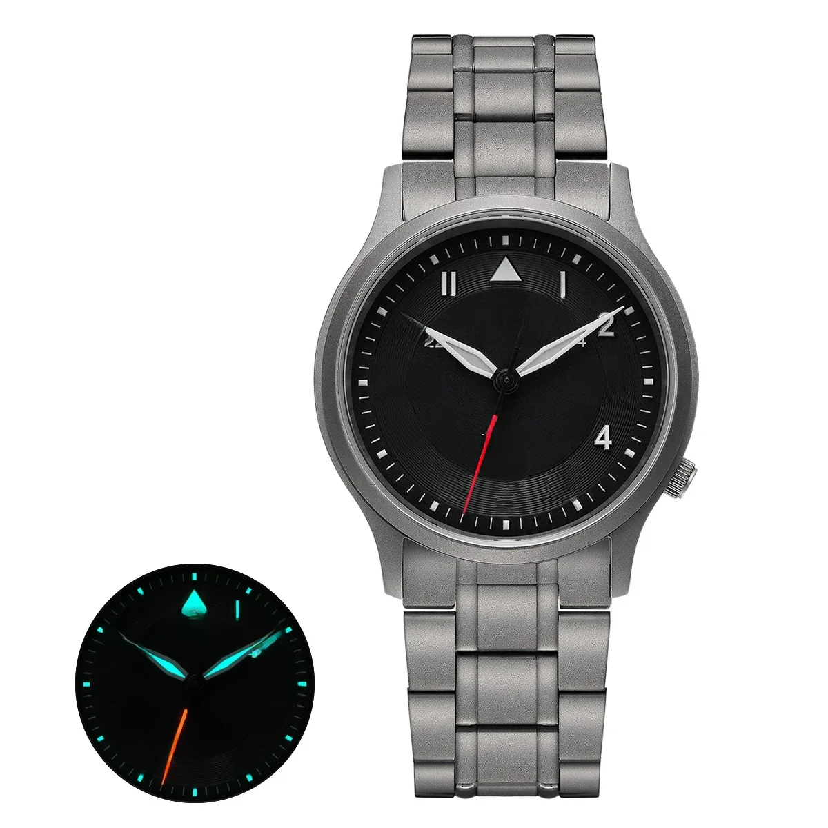 BERNY Full Titanium Watches for Men Outdoor Quartz Men's Field Pilot Wristwatch VH31 Super Luminous