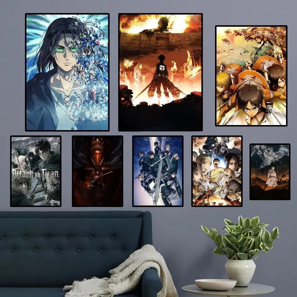 A-Attack on Titan Poster Home Room Decor Livingroom Bedroom Aesthetic Art Wall Painting Stickers