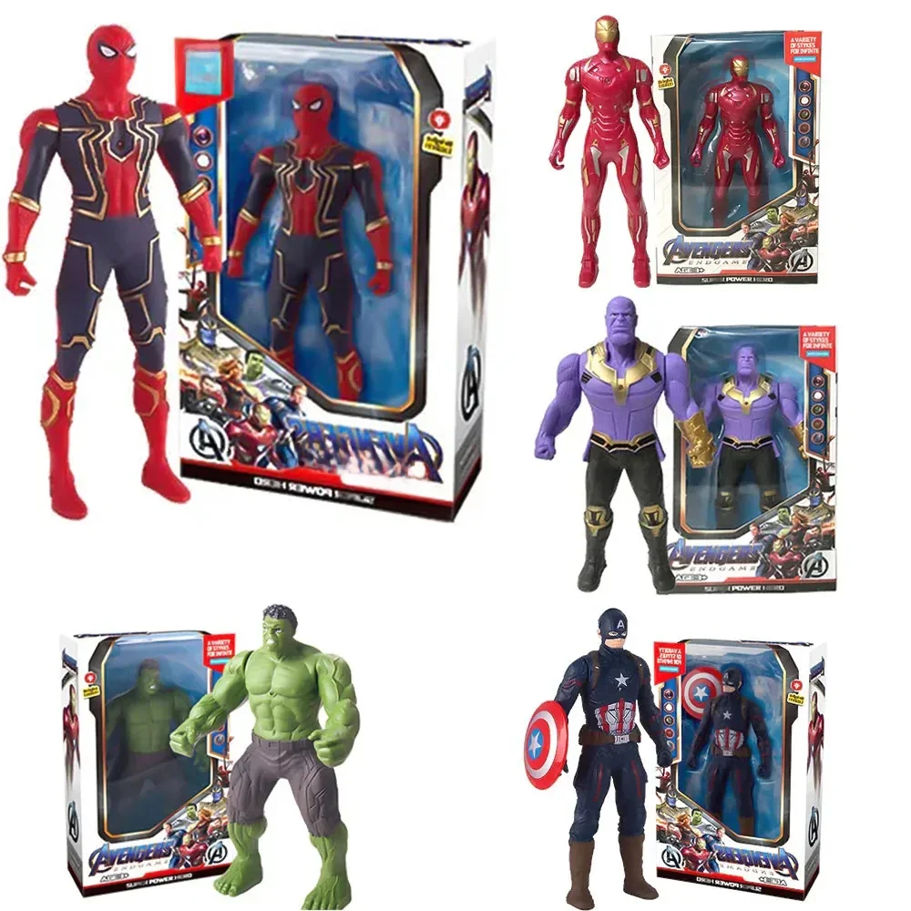New  Marvel Spiderman Hulk Ironman Anime Action Figure Toy Christmas Gift Pvc Movable Joints