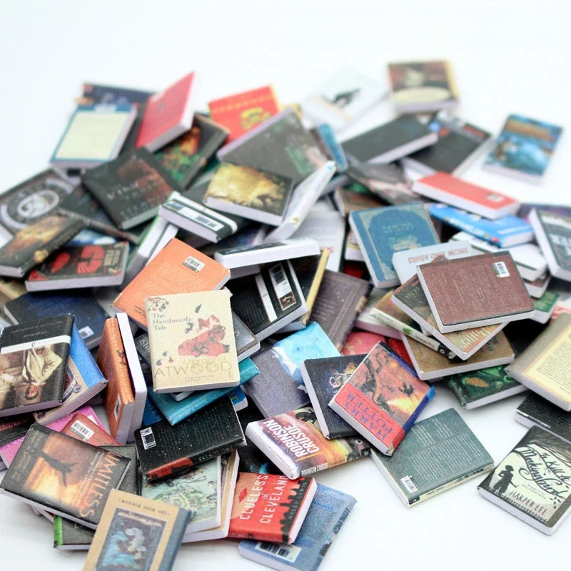 10PCS Dollhouse Miniature Magazines Books Novels Model Dolls House Scene Decor Accessories